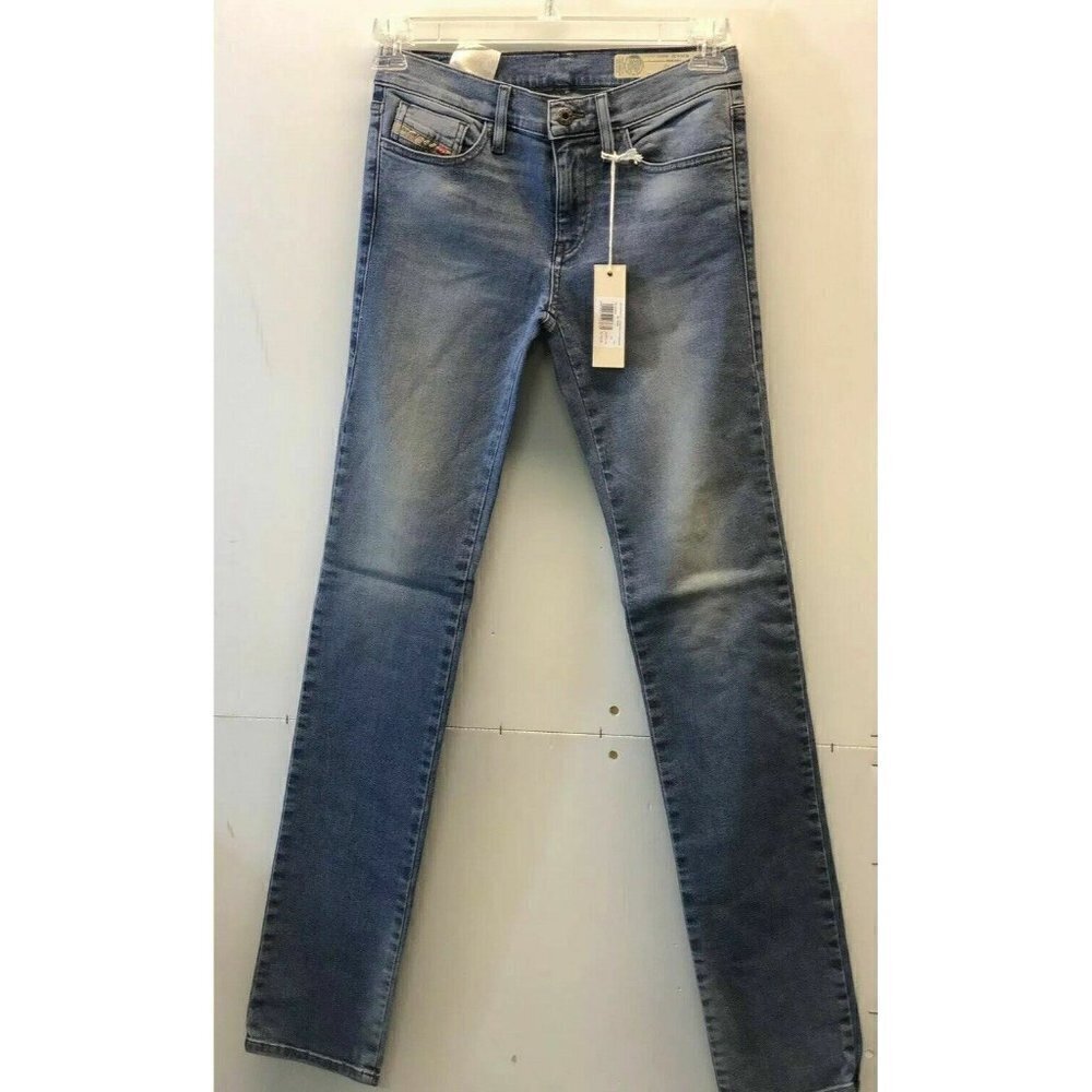 Diesel Womens Blue Denim RS018 Slim Straight Regular Jeans Size 25 26 27 - Picture 10 of 11